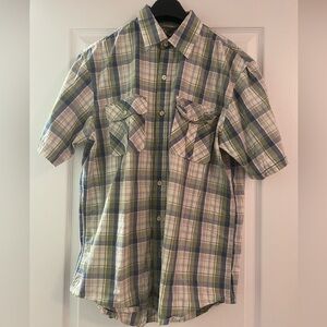 Timberland Green and Blue Casual Button Down Shirt